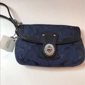 NWT Coach Navy/ Black Wristlet